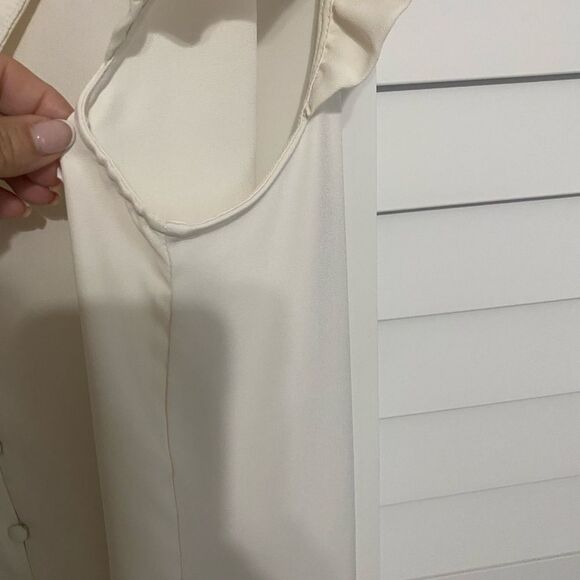 Women's Cream Ruffle Sleeve Top - Picture 5 of 7